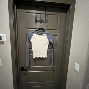 Brandy Melville Women's Blue and Cream Shirt